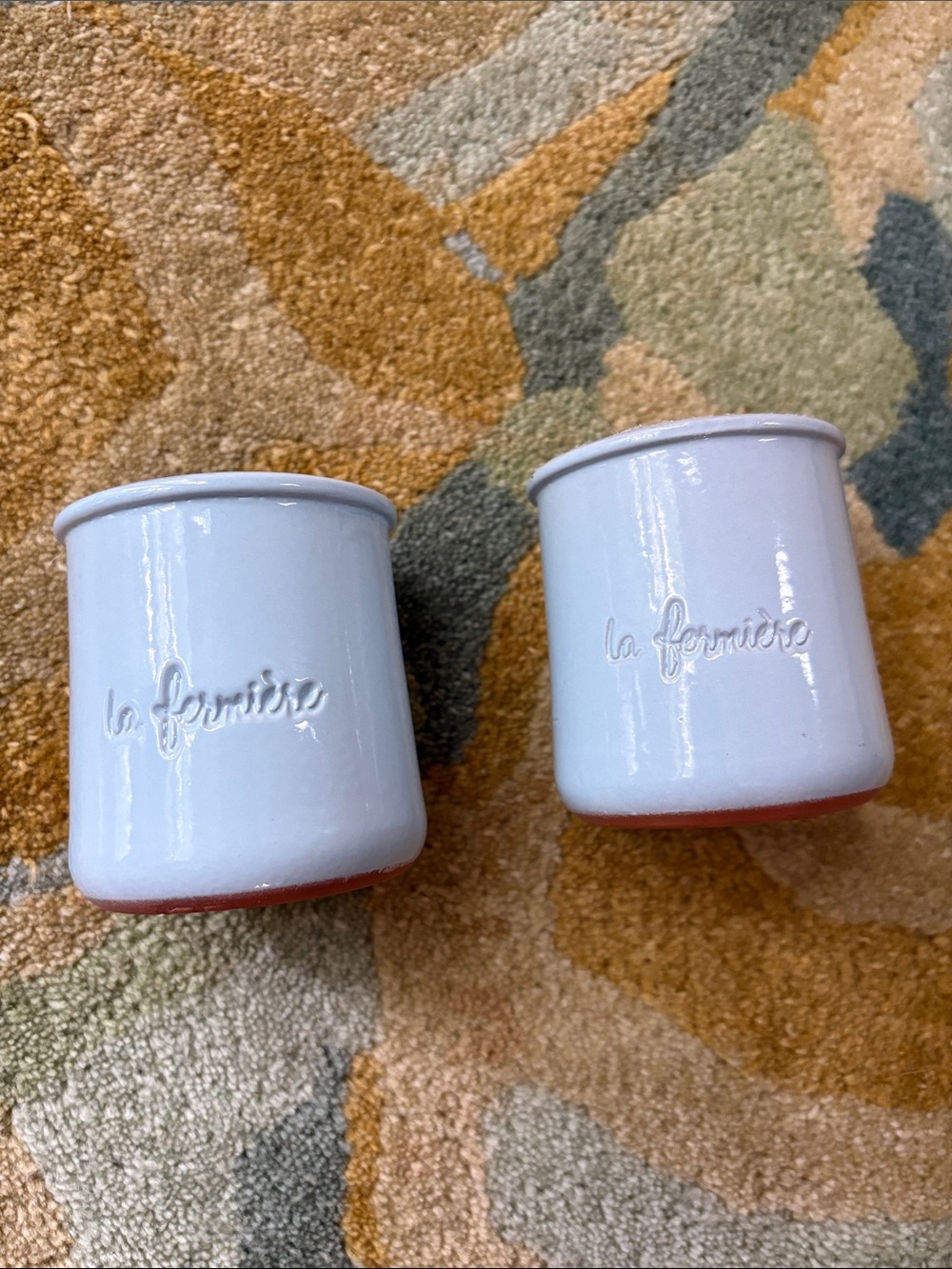 La Fermière Sky Blue Ceramic Yogurt Jars - Set of 2
